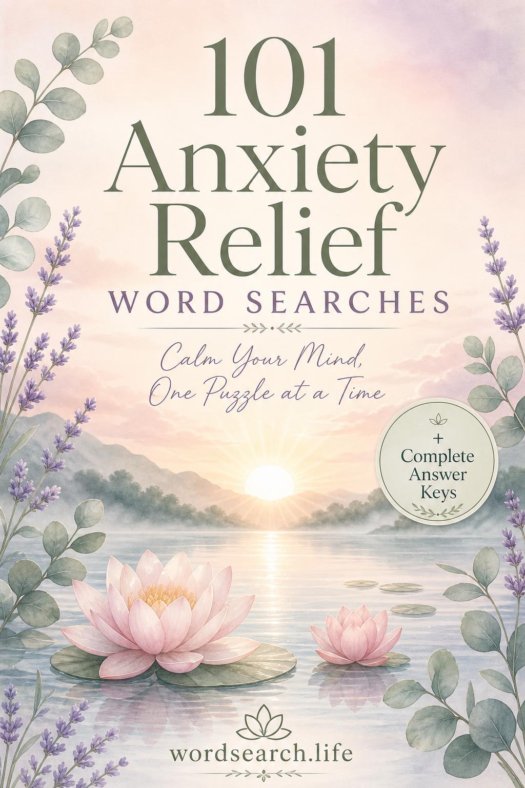 101 Anxiety Relief Word Searches — official cover